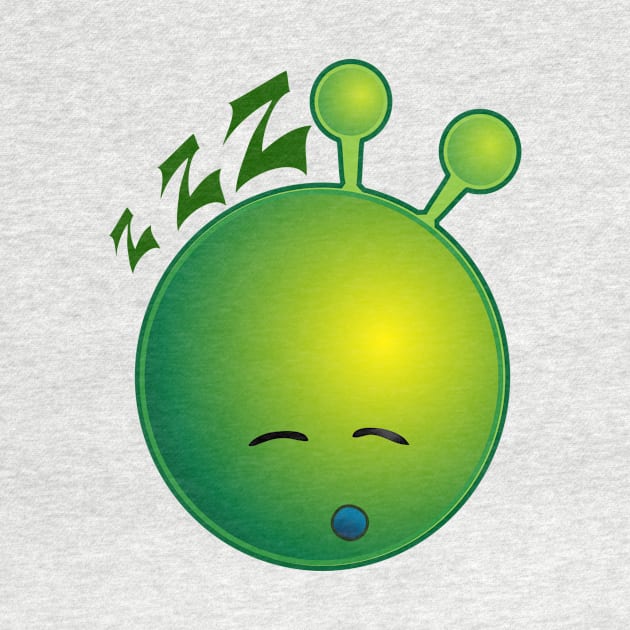 Sleepy Alien Monster ET Extraterrestrial Martian Green Man Emoji for Women, Men and Kids 15 by PatrioTEEism